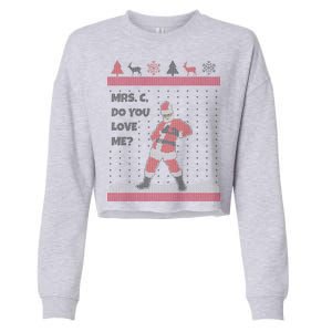 Mrs. C Do You Love Me Ugly Christmas Sweater Cropped Pullover Crew