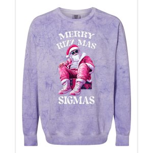 Merry Rizzmas Sigmas Santa Rizzler Colorblast Crewneck Sweatshirt