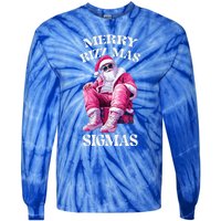 Merry Rizzmas Sigmas Santa Rizzler Tie-Dye Long Sleeve Shirt