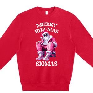 Merry Rizzmas Sigmas Santa Rizzler Premium Crewneck Sweatshirt