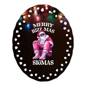 Merry Rizzmas Sigmas Santa Rizzler Ceramic Oval Ornament