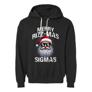 Merry Rizzmas Sigmas Gen Alpha Funny Christmas Santa Claus Garment-Dyed Fleece Hoodie