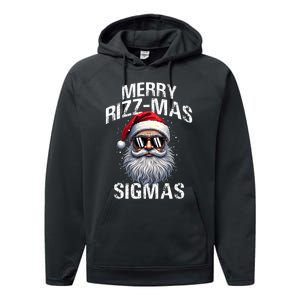 Merry Rizzmas Sigmas Gen Alpha Funny Christmas Santa Claus Performance Fleece Hoodie