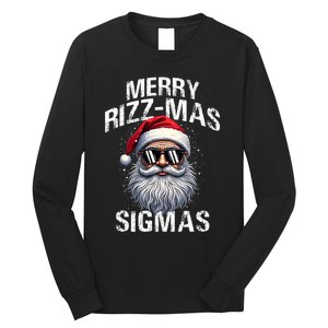 Merry Rizzmas Sigmas Gen Alpha Funny Christmas Santa Claus Long Sleeve Shirt