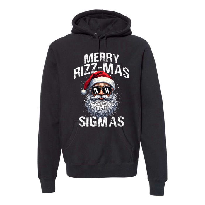 Merry Rizzmas Sigmas Gen Alpha Funny Christmas Santa Claus Premium Hoodie