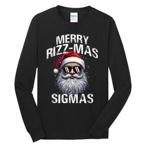 Merry Rizzmas Sigmas Gen Alpha Funny Christmas Santa Claus Tall Long Sleeve T-Shirt