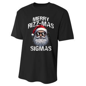 Merry Rizzmas Sigmas Gen Alpha Funny Christmas Santa Claus Performance Sprint T-Shirt