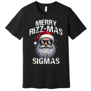 Merry Rizzmas Sigmas Gen Alpha Funny Christmas Santa Claus Premium T-Shirt