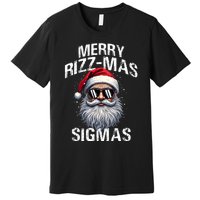 Merry Rizzmas Sigmas Gen Alpha Funny Christmas Santa Claus Premium T-Shirt