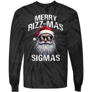 Merry Rizzmas Sigmas Gen Alpha Funny Christmas Santa Claus Tie-Dye Long Sleeve Shirt