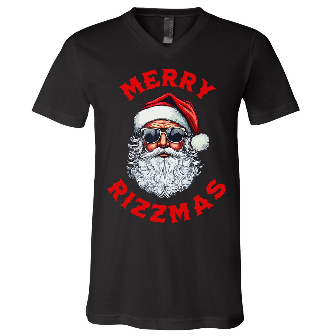 Merry Rizzmas Sigmas Gen Alpha Middle School Christmas V-Neck T-Shirt