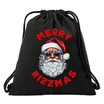 Merry Rizzmas Sigmas Gen Alpha Middle School Christmas Drawstring Bag