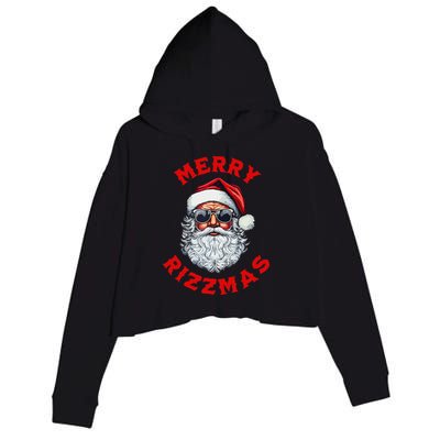 Merry Rizzmas Sigmas Gen Alpha Middle School Christmas Crop Fleece Hoodie