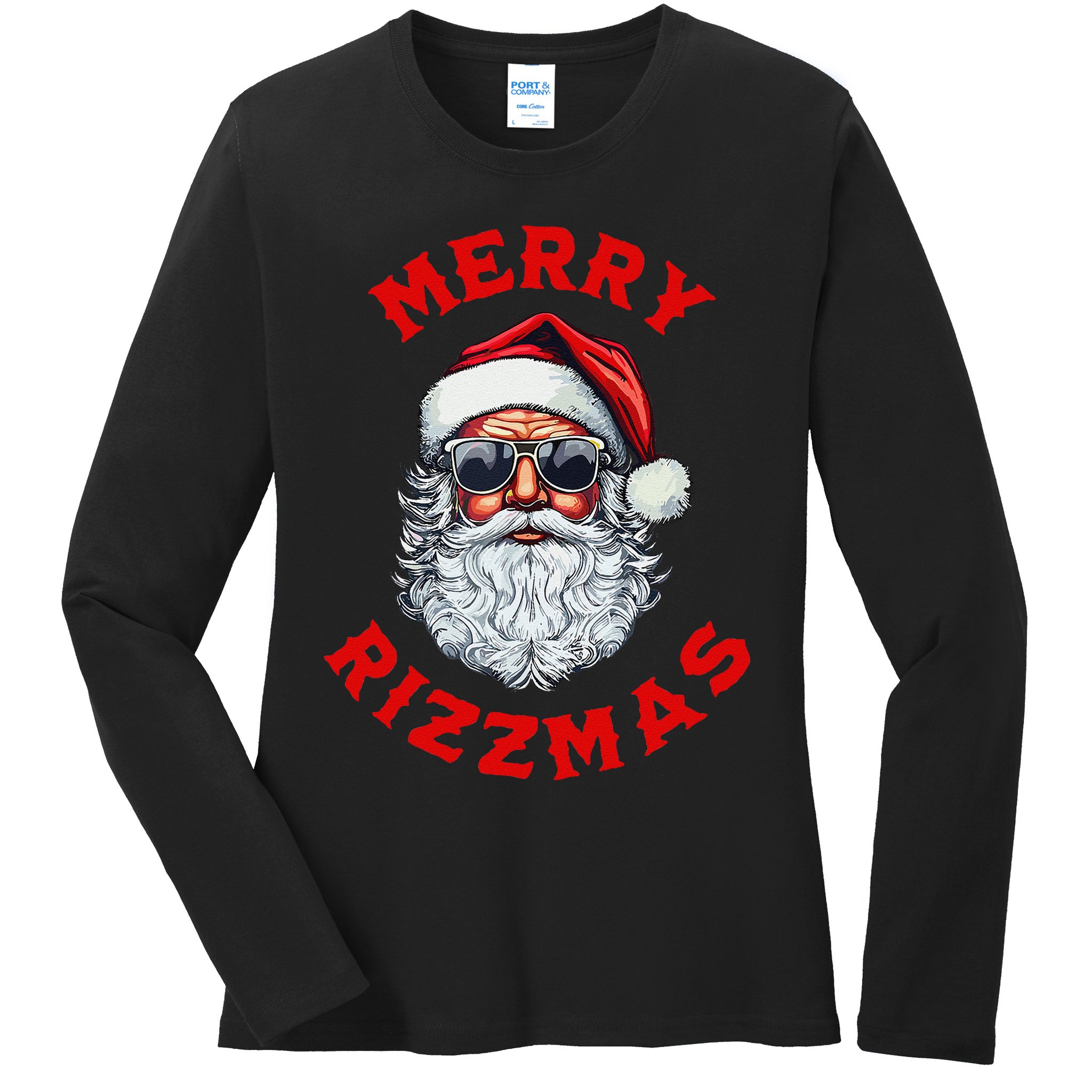 Merry Rizzmas Sigmas Gen Alpha Middle School Christmas Ladies Long Sleeve Shirt