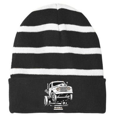 Motortrend Roadkill Stubby Bob Striped Beanie with Solid Band