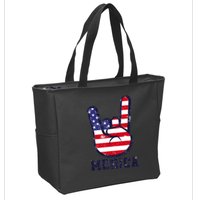 Merica Rock Sign 4th Of July American USA Flag Patriotic Zip Tote Bag
