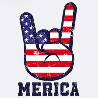 Merica Rock Sign 4th Of July American USA Flag Patriotic 11oz C Handle Ceramic Mug