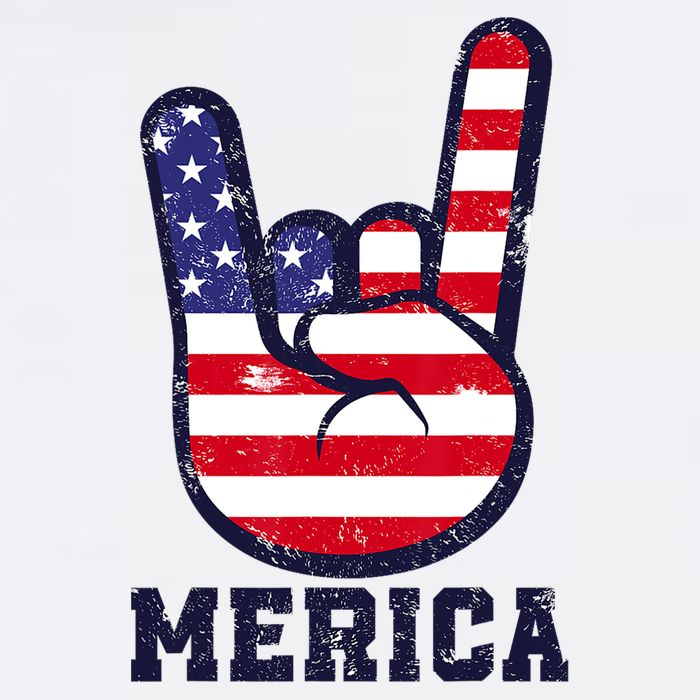 Merica Rock Sign 4th Of July American USA Flag Patriotic 11oz C Handle Ceramic Mug