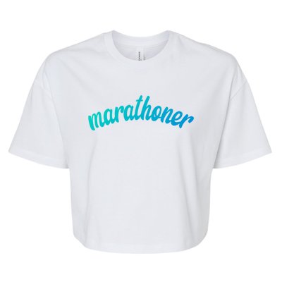 Marathoner Running Super Power Running S S Funny Gift Bella+Canvas Jersey Crop Tee