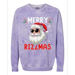 Merry Rizzmas Sigmas Gen Alpha Funny Christmas Santa Claus Colorblast Crewneck Sweatshirt