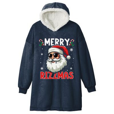 Merry Rizzmas Sigmas Gen Alpha Funny Christmas Santa Claus Hooded Wearable Blanket