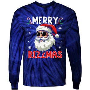 Merry Rizzmas Sigmas Gen Alpha Funny Christmas Santa Claus Tie-Dye Long Sleeve Shirt