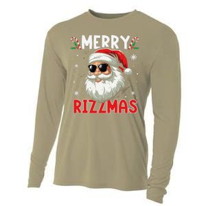 Merry Rizzmas Sigmas Gen Alpha Funny Christmas Santa Claus Cooling Performance Long Sleeve Crew