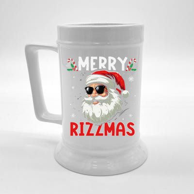 Merry Rizzmas Sigmas Gen Alpha Funny Christmas Santa Claus Beer Stein