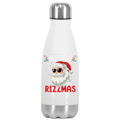 Merry Rizzmas Sigmas Gen Alpha Funny Christmas Santa Claus Stainless Steel Insulated Water Bottle