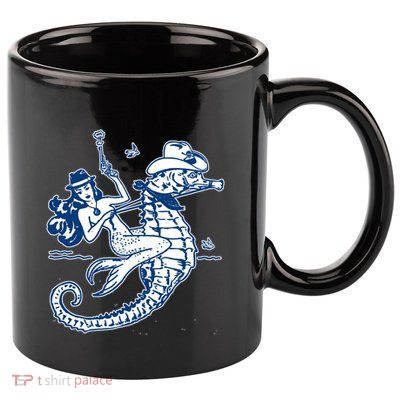 Mermaid Riding Seahorse 11oz C Handle Ceramic Mug