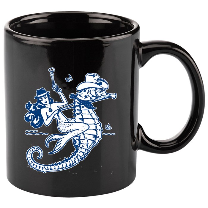Mermaid Riding Seahorse 11oz C Handle Ceramic Mug