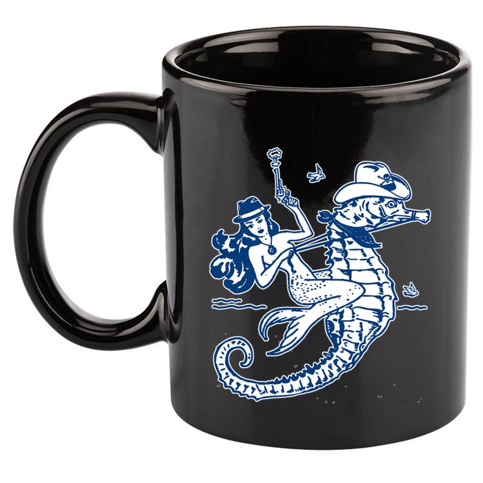 Mermaid Riding Seahorse 11oz C Handle Ceramic Mug