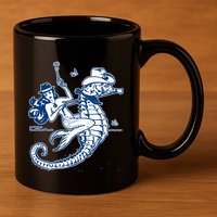 Mermaid Riding Seahorse 11oz C Handle Ceramic Mug