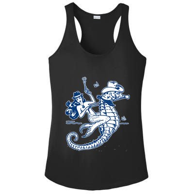 Mermaid Riding Seahorse Ladies PosiCharge Competitor Racerback Tank