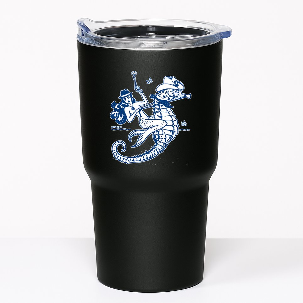Mermaid Riding Seahorse Tumbler