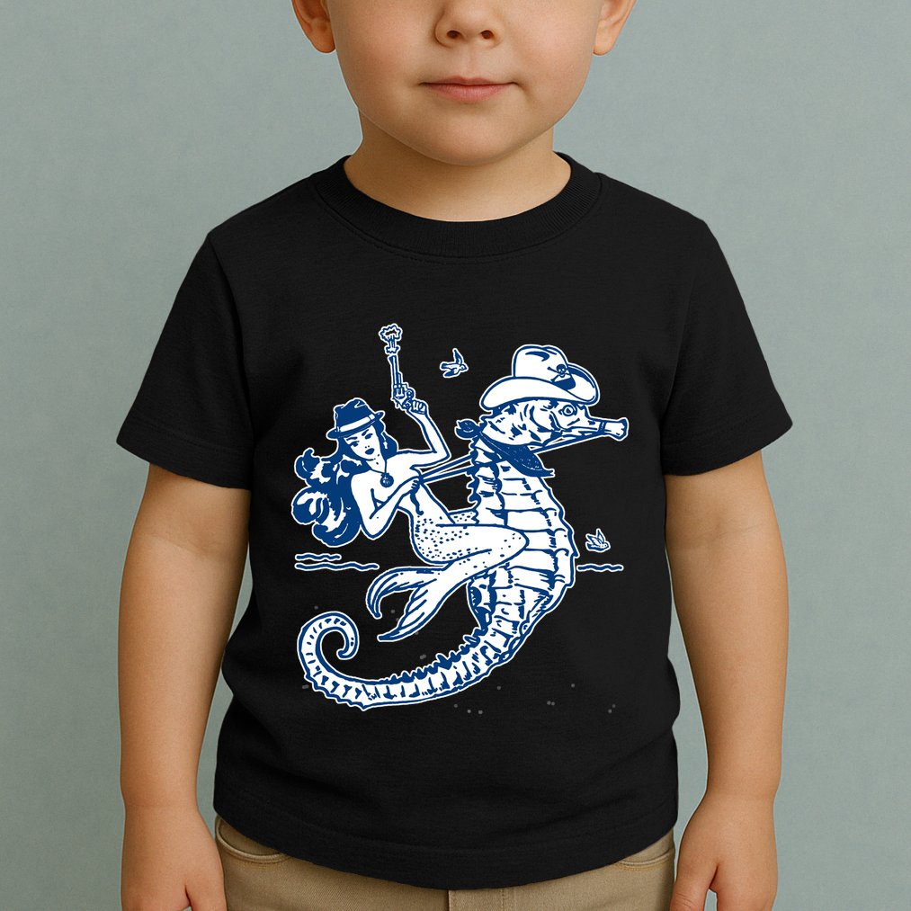 Mermaid Riding Seahorse Toddler T-Shirt
