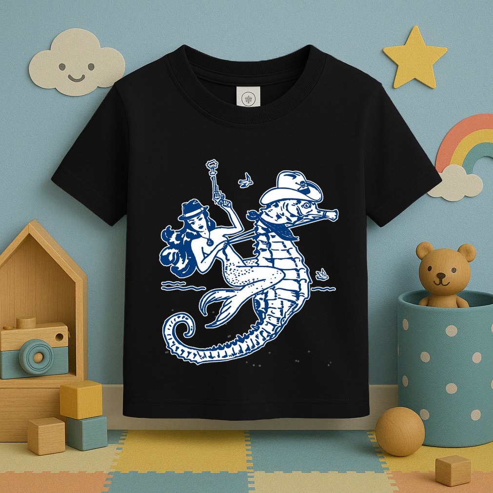Mermaid Riding Seahorse Toddler T-Shirt