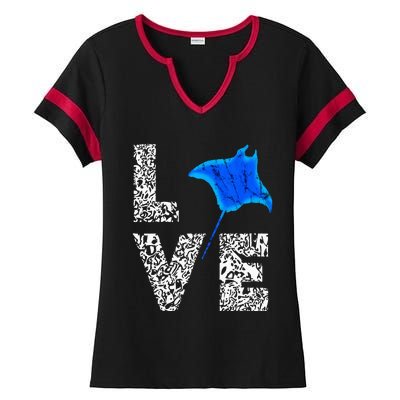 Manta Ray Stingray Sea Ocean Creatures Animals Lovers Ladies Halftime Notch Neck Tee