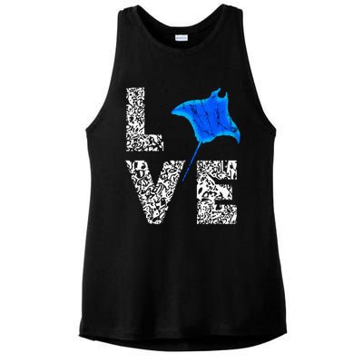 Manta Ray Stingray Sea Ocean Creatures Animals Lovers Ladies PosiCharge Tri-Blend Wicking Tank