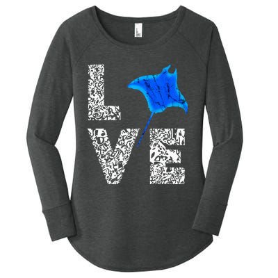 Manta Ray Stingray Sea Ocean Creatures Animals Lovers Women's Perfect Tri Tunic Long Sleeve Shirt