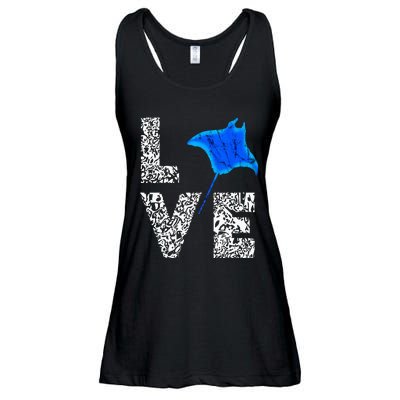 Manta Ray Stingray Sea Ocean Creatures Animals Lovers Ladies Essential Flowy Tank