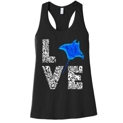 Manta Ray Stingray Sea Ocean Creatures Animals Lovers Women's Racerback Tank