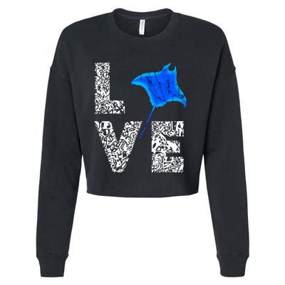 Manta Ray Stingray Sea Ocean Creatures Animals Lovers Cropped Pullover Crew