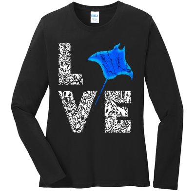 Manta Ray Stingray Sea Ocean Creatures Animals Lovers Ladies Long Sleeve Shirt