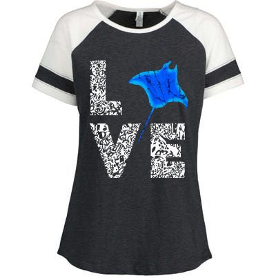 Manta Ray Stingray Sea Ocean Creatures Animals Lovers Enza Ladies Jersey Colorblock Tee