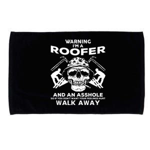 Men Roofer Skull Graphic Tee Roofer Apparel Microfiber Hand Towel