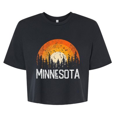 Minnesota Retro Style Vintage 70s 80s Bella+Canvas Jersey Crop Tee