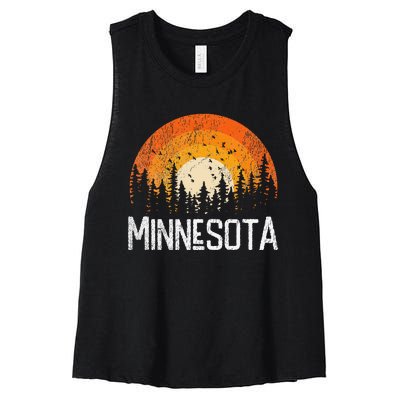 Minnesota Retro Style Vintage 70s 80s Women's Racerback Cropped Tank