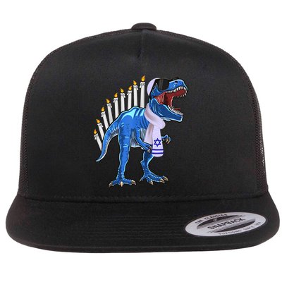 Menorasaurus Rex Shirt T Rex Dinosaur Hanukkah Gift Flatbill Hat