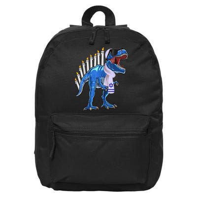 Menorasaurus Rex Shirt T Rex Dinosaur Hanukkah Gift 16 in Basic Backpack